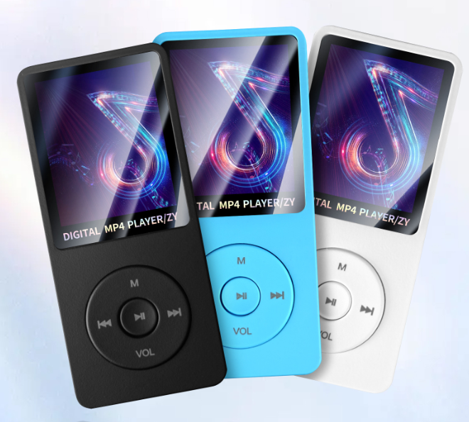 LNC Portable MP4 Player, 1.82'' Screen, Bluetooth, Speaker, Black White Blue